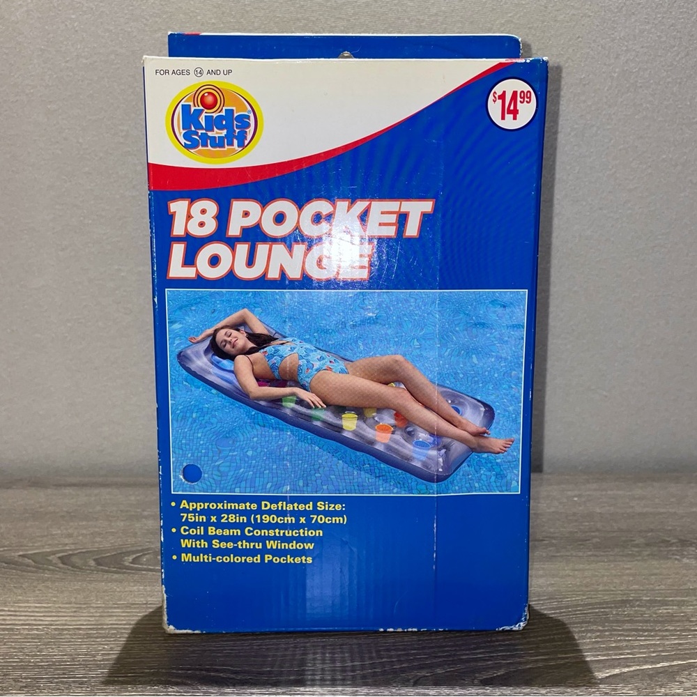 KIDS STUFF 18 POCKET LOUNGE Pool Float 75in x 28in